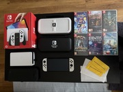 Nintendo Switch Oled + 6 GIER + AKCESORIA