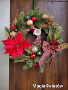 Wianek świąteczny z kociakiem śr 40cm 