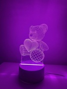 lampka led 3D misiek z sercem