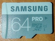 Karta Micro SD Samsung PRO 64Gb z adapterem na SD