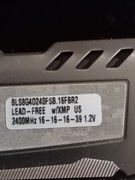 RAM DDR4 ,Dual chanel, RANK 2, Crucial Ballistix 2x8GB