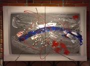 Obraz dwuczęściowy dyptyk abstrakcja 120x80 olej na płótnie wysyłka gratis