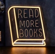 NEON KSIĄŻKA LAMPKA LED BOOK KSIĘGARNIA KAWIARNIA ANTYKWARIAT PREZENT 