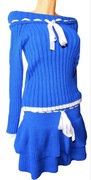 Nowy komplet Sweter i Spódnica odkryte ramiona, kokardy 2XL - 44