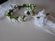 Komunia 2026 zestaw wianek na głowę komunijny plus osłonka na swiecę Nowy 