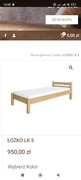 Łóżko drewniane 90 na 200 że stelażem Nowe