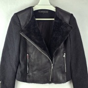 ZARA kurtka biker czarna z futerkiem S krótka aviator jesień