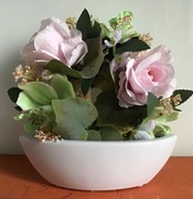 Biała Osłonka Doniczka na kwiaty sukulenty ceramiczna Stan idealny