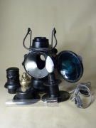 Kolekcjonerska przedwojenna polska lampa naftowa kolejowa nafta/prąd