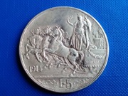 Włochy 5 lirów 1914 rok Ag
