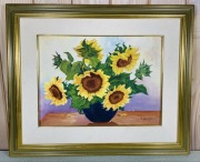 Obraz olejny ręcznie malowany słoneczniki martwa natura