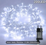 Lampki Świąteczne 200 LED Fairy Lights Ciepły Biały Zewnętrzne