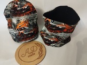 Komplet zestaw ocieplany zimowy czapka komin Auta Cars na torze 