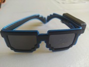 Świecące okulary w stylu minecraft