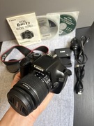 Lustrzanka Canon EOS 1100D obiektyw Canon EFS 18-55mm stan idealny