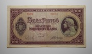 Stary banknot Węgry 100 Pengo