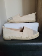 beżowe espadryle damskie lucky shoes cyrkonie 40