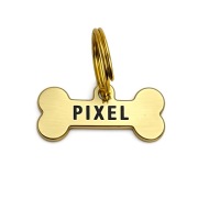 Grawer, adresówka dla psa - identyfikator z nr telefonu w kształcie kości