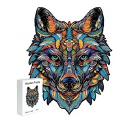 Puzzle drewniane - Wilk, rozmiar A3, L