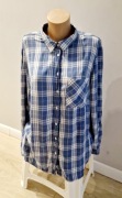 Koszula damska w kratę F&F długi rękaw XL XXL 44 46 niebieska 