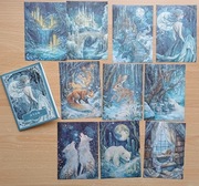 zestaw 10 szt naklejek magia zwierzęta fantasy zima scrapbooking