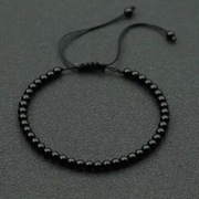 Bransoletka Damska Obsydian, ochrona przed negatywną energią 4mm regulow.