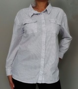 Koszula Missguided biała w cienkie niebieskie paski, 100% bawełna