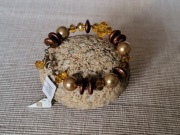 Bransoletka srebrna Yes perły muszla szkło - nowa