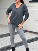 BLUZA STEMPEL Z WYTŁACZANYM LOGO CIEMNA SZAROŚĆ