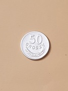 50 Groszy  Aluminium . Moneta obiegowa z roku 1965 . Stan  - bardzo dobry .