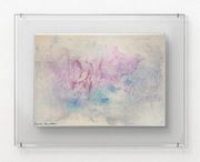 "Zima z drugiej strony parku" oryg. obraz tuszem akrylowym z sygn. i cert.