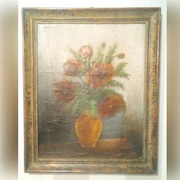 Obraz olejny maki sygnowany