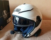Kask motocyklowy agv K5 jet ML white pearl fiberglass interkom