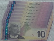 Kanada CAD $ 10 dolarów 2005 2008 P# 102Ae BABN Weterani wojny Stan 1 szt