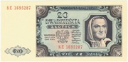 20 złotych zł 1948 seria KE 1695287 st. 1 UNC