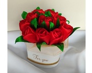 Flowerbox Serce Dzień Babci Ręcznie wykonane tulipany Urodziny 