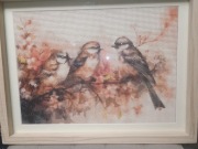 Ptaszki na gałęzi - haft diamentowy 30 x 40