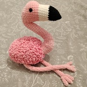 Maskotka FLAMING pluszak zabawka przytulanka handmade na szydełku