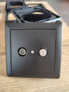 Gniazdo TV multimedialne Slim czarny mat Lexman Leroy Merlin