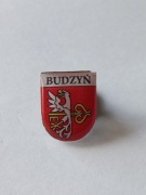 Herb miasta i gmina Budzyń przypinka pin odznaka wpinka