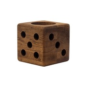 Świecznik kostka do gry lite drewno