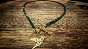 naszyjnik, choker, srebro, szmaragdy, biżuteria, rękodzieło, hand made 