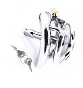 Stalowy Płaski Pas cnoty chastity flat cage Zintegrowany Dilator oring 57mm