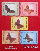 Znaczki fauna:38: motyle, owady- Iran 2003r **