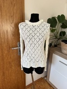 Boohoo 36 S sweter śmietankowy ażurowy na chłodne wieczory