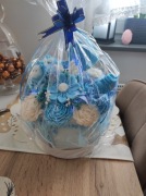 Flower box wykonany ze świec sojowych świecący narodziny baby shower