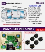 Zestaw LED do oświetlenia wnętrza – Volvo S40 (2007–2012)