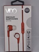 SŁUCHAWKI DOUSZNE,PRZEWODOWE,pomarańczowe, VIIDO, NOWE