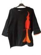 Stylowy sweter Marc Cain rozm L - motyw Papuga