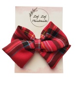 Spinka kokarda świąteczna krata